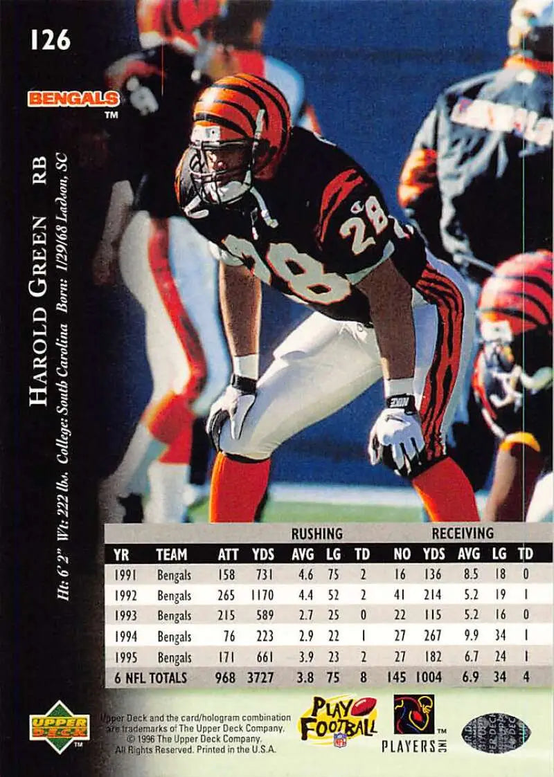 1996 Upper Deck Silver #126 Harold Green NM-MT Bengals ID:79703 - Football Card Single
