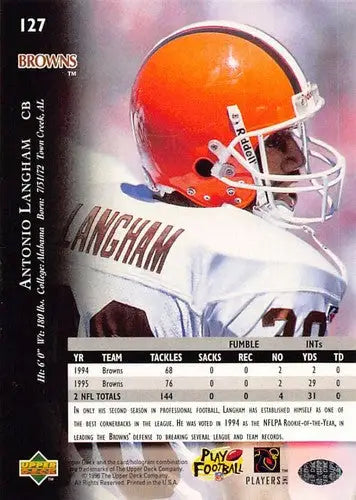 1996 Upper Deck Silver #127 Antonio Langham NM-MT Browns ID:79704 - Football Card Single