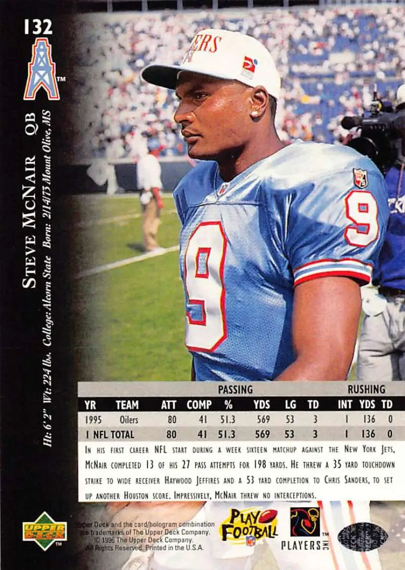 1996 Upper Deck Silver #132 Steve McNair NM-MT Oilers ID:79709 - Football Card Single