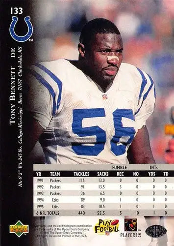1996 Upper Deck Silver #133 Tony Bennett NM-MT Colts ID:79710 - Football Card Single