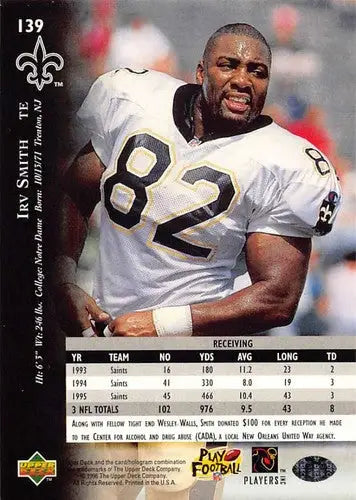 1996 Upper Deck Silver #139 Irv Smith NM-MT Saints ID:79716 - Football Card Single