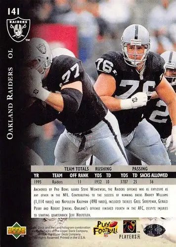 1996 Upper Deck Silver #141 Raiders Offensive Line NM-MT Raiders ID:79718 - Football Card Single