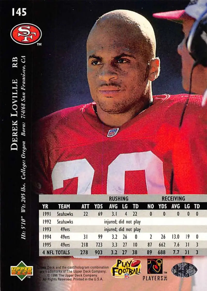 1996 Upper Deck Silver #145 Derek Loville NM-MT 49ers ID:79722 - Football Card Single