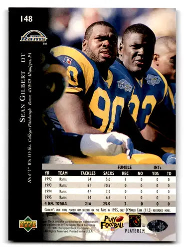 1996 Upper Deck Silver #148 Sean Gilbert NM-MT Rams ID:79725 - Football Card Single