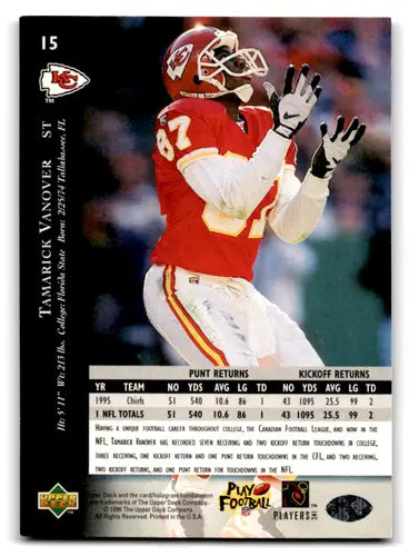 1996 Upper Deck Silver #15 Tamarick Vanover NM-MT Chiefs ID:79593 - Football Card Single