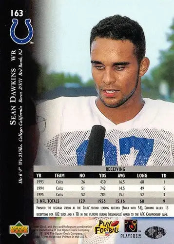 1996 Upper Deck Silver #163 Sean Dawkins NM-MT Colts ID:79740 - Football Card Single