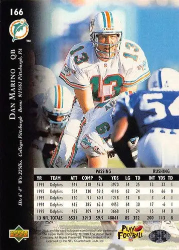 1996 Upper Deck Silver #166 Dan Marino NM-MT Dolphins ID:79743 - Football Card Single