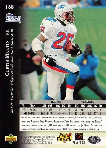 1996 Upper Deck Silver #168 Curtis Martin NM-MT Patriots ID:79744 - Football Card Single