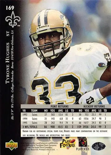 1996 Upper Deck Silver #169 Tyrone Hughes NM-MT Saints ID:79745 - Football Card Single