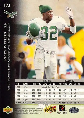 1996 Upper Deck Silver #173 Ricky Watters NM-MT Eagles ID:79749 - Football Card Single