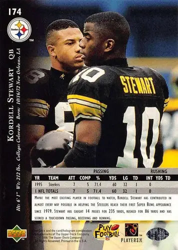 1996 Upper Deck Silver #174 Kordell Stewart NM-MT Steelers ID:79750 - Football Card Single