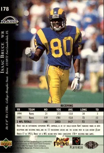 1996 Upper Deck Silver #178 Isaac Bruce NM-MT Rams ID:9932 - Football Card Single