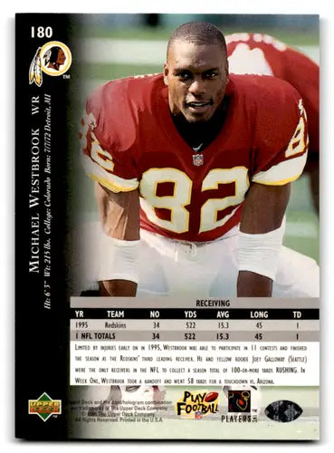 1996 Upper Deck Silver #180 Michael Westbrook NM-MT Redskins ID:79755 - Football Card Single