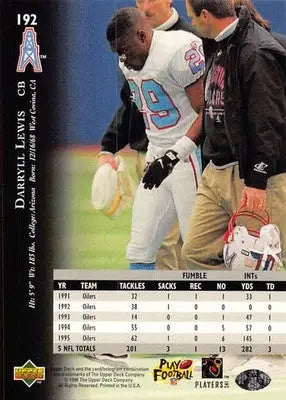 1996 Upper Deck Silver #192 Darryll Lewis NM-MT Oilers UER ID:79767 - Football Card Single
