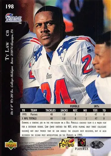 1996 Upper Deck Silver #198 Ty Law NM-MT Patriots ID:79773 - Football Card Single