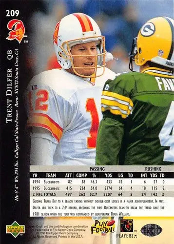 1996 Upper Deck Silver #209 Trent Dilfer NM-MT Buccaneers ID:79784 - Football Card Single