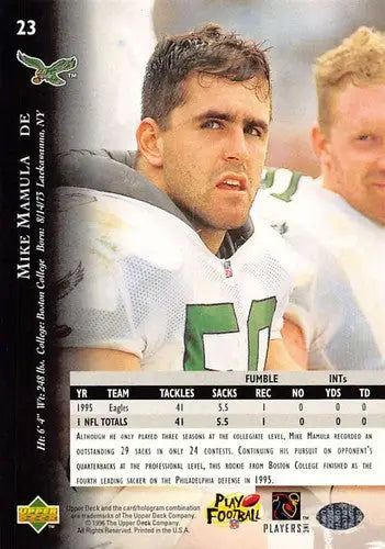 1996 Upper Deck Silver #23 Mike Mamula NM-MT Eagles ID:79601 - Football Card Single