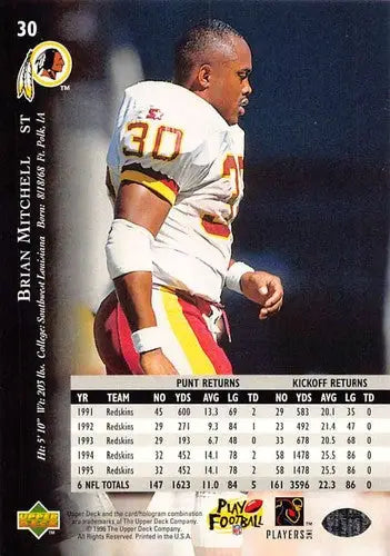 1996 Upper Deck Silver #30 Brian Mitchell NM-MT Redskins ID:79608 - Football Card Single