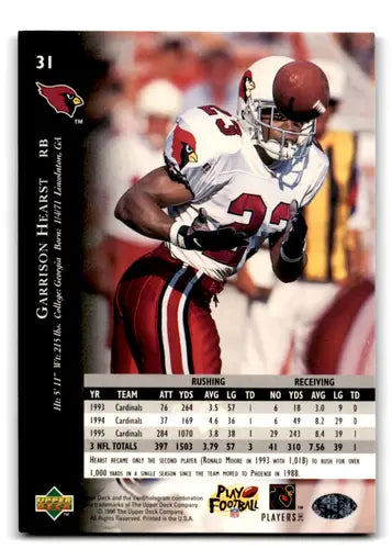 1996 Upper Deck Silver #31 Garrison Hearst NM-MT Cardinals ID:79609 - Football Card Single