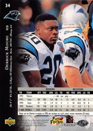 1996 Upper Deck Silver #34 Derrick Moore NM-MT Panthers ID:79612 - Football Card Single