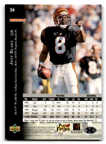 1996 Upper Deck Silver #36 Jeff Blake NM-MT Bengals ID:79614 - Football Card Single