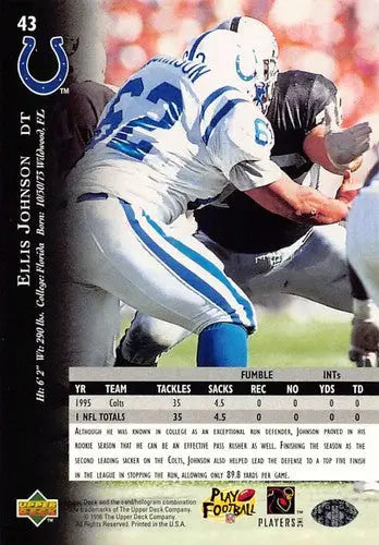 1996 Upper Deck Silver #43 Ellis Johnson NM-MT Colts ID:79621 - Football Card Single