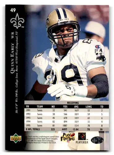 1996 Upper Deck Silver #49 Quinn Early NM-MT Saints ID:79627 - Football Card Single