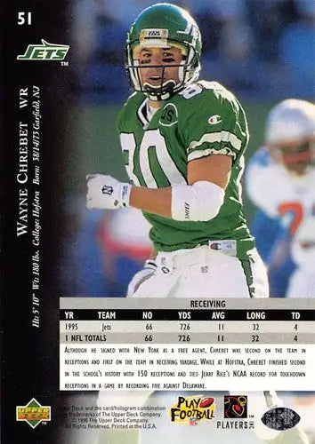 1996 Upper Deck Silver #51 Wayne Chrebet NM-MT NY Jets ID:79629 - Football Card Single