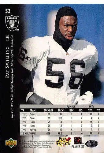 1996 Upper Deck Silver #52 Pat Swilling NM-MT Raiders ID:79630 - Football Card Single