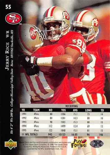 1996 Upper Deck Silver #55 Jerry Rice NM-MT 49ers ID:79633 - Football Card Single