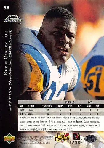 1996 Upper Deck Silver #58 Kevin Carter NM-MT Rams ID:79636 - Football Card Single