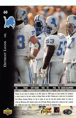 1996 Upper Deck Silver #60 Lions Offensive Line NM-MT Lions ID:79638 - Football Card Single