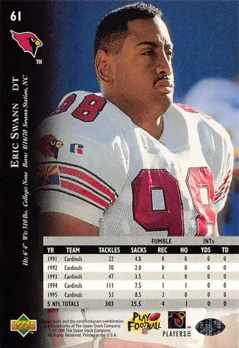 1996 Upper Deck Silver #61 Eric Swann NM-MT Cardinals ID:79639 - Football Card Single