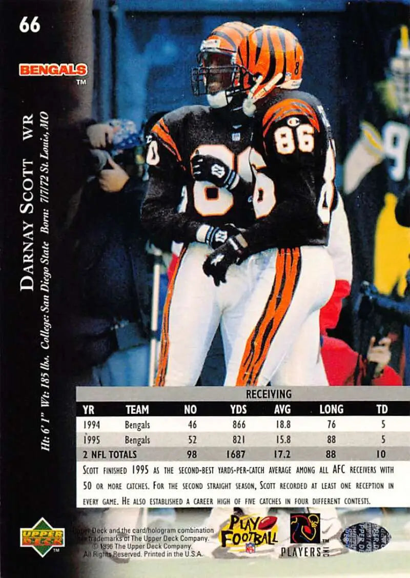 1996 Upper Deck Silver #66 Darnay Scott NM-MT Bengals ID:79644 - Football Card Single