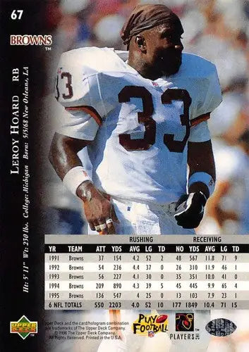 1996 Upper Deck Silver #67 Leroy Hoard NM-MT Browns ID:79645 - Football Card Single
