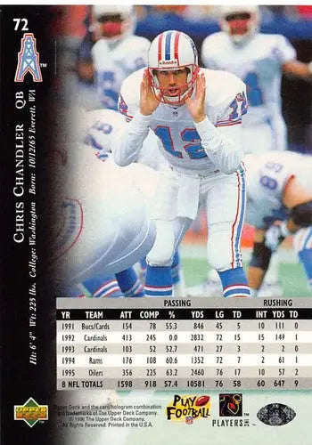 1996 Upper Deck Silver #72 Chris Chandler NM-MT Oilers ID:79650 - Football Card Single