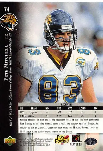 1996 Upper Deck Silver #74 Pete Mitchell NM-MT Jaguars ID:79652 - Football Card Single
