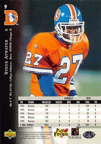 1996 Upper Deck Silver #9 Steve Atwater NM-MT Broncos ID:79587 - Football Card Single
