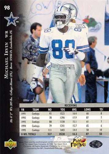 1996 Upper Deck Silver #98 Michael Irvin NM-MT Cowboys ID:79675 - Football Card Single