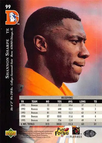 1996 Upper Deck Silver #99 Shannon Sharpe NM-MT Broncos ID:79676 - Football Card Single