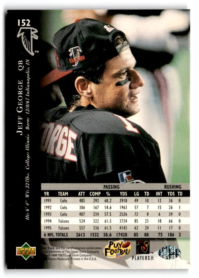 1996 Upper Deck Silver Collection #152 Jeff George - Football Card Single