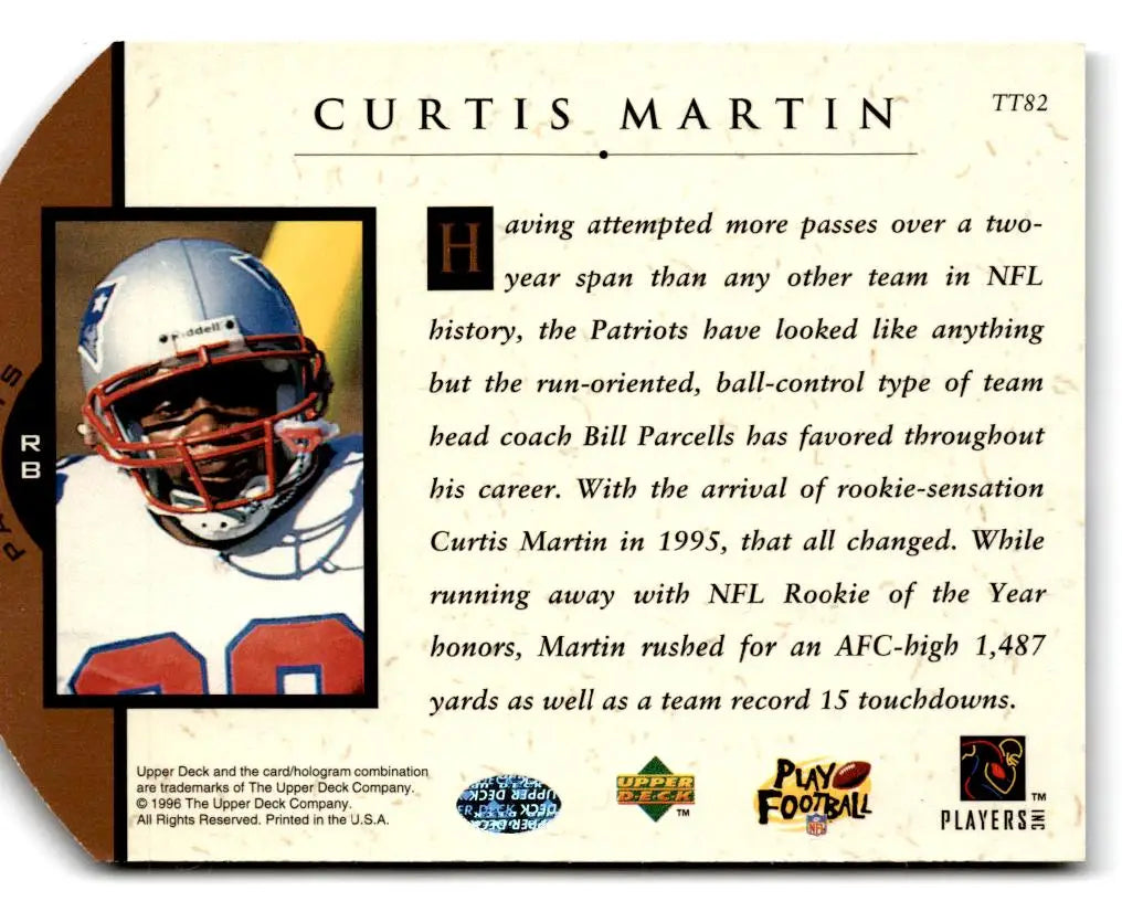 1996 Upper Deck - Team Trio #TT82 Curtis Martin - Football Card Single