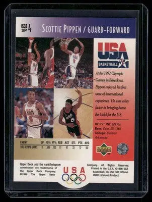 1996 Upper Deck USA Basketball Scottie Pippen #SP4 Basketball - Basketball Card Single