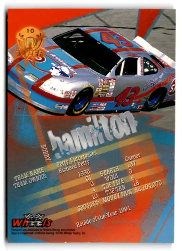1996 Wheels Viper #10 Bobby Hamilton NM Near Mint ID:77376 - Racing Card Single