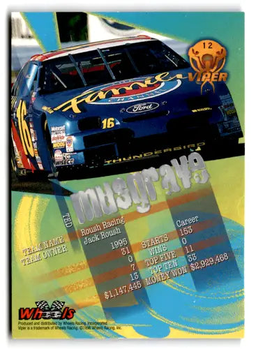 1996 Wheels Viper #12 Ted Musgrave NM Near Mint ID:77377 - Racing Card Single