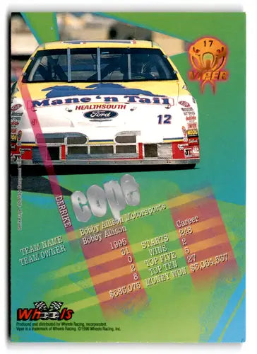 1996 Wheels Viper #17 Derrike Cope EX/NM ID:77381 - Racing Card Single