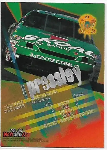 1996 Wheels Viper #21 Robert Pressley NM-MT - Racing Card Single