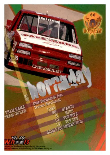 1996 Wheels Viper #66 Ron Hornaday NM Near Mint ID:64892 - Racing Card Single