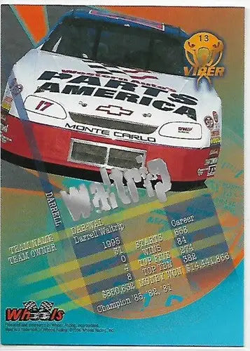 Original gloss Darrell Waltrip racing card from Wheels Viper 1996 First Strike series
