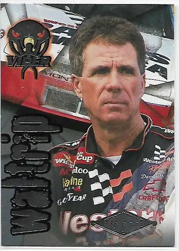 Original gloss racing card featuring a driver from Simply Sandoval Wheels Viper 1996 First Strike